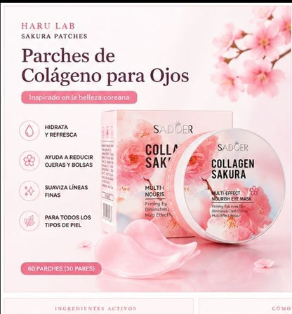 Parches de Colágeno Sakura · Ojos Descansados en 15 Minutos