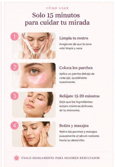 Parches de Colágeno Sakura · Ojos Descansados en 15 Minutos