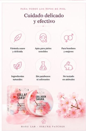 Parches de Colágeno Sakura · Ojos Descansados en 15 Minutos